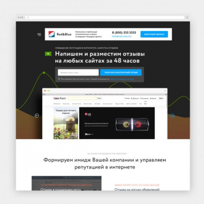 Landing page по написанию отзывов на заказ